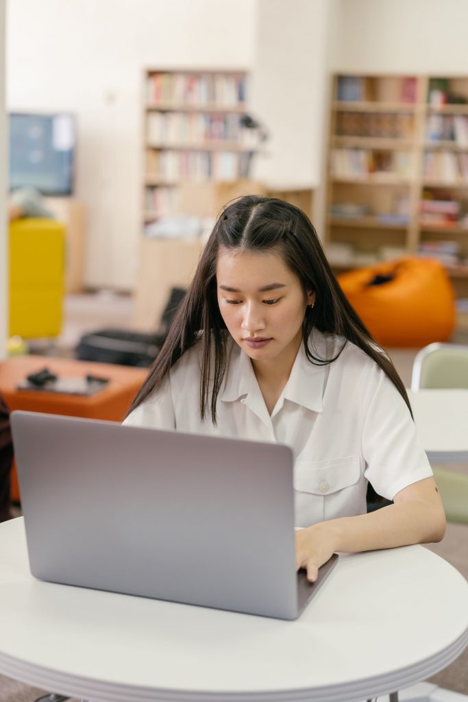 Young lady studying