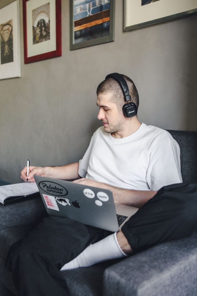 Young man studying